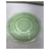 Green Depression Uranium Glass Tea Cup and Saucer Set