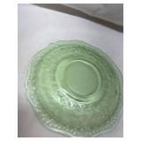 Green Depression Uranium Glass Tea Cup and Saucer Set