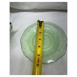 Green Depression Uranium Glass Tea Cup and Saucer Set