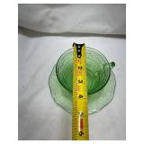Green Depression Uranium Glass Tea Cup and Saucer Set