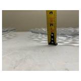 Two Clear Glass Cubist Pattern Serving PlatesGlows with Magnesium under UV 365nm