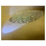 American Fostoria Crystal Cube Pattern Dessert Plates Glows with Magnesium under UV 365nm