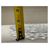 American Fostoria Crystal Cube Pattern Dessert Plates Glows with Magnesium under UV 365nm