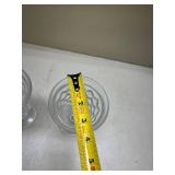 Crystal Cut Glass Footed Water Goblets Glows with Magnesium under UV 365nm