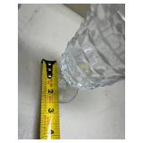 Crystal Cut Glass Footed Water Goblets Glows with Magnesium under UV 365nm