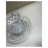 American Fostoria Glass Cup and Saucer Set Glows with Magnesium under UV 365nm