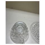 American Fostoria Glass Cup and Saucer Set Glows with Magnesium under UV 365nm