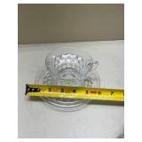American Fostoria Glass Cup and Saucer Set Glows with Magnesium under UV 365nm