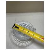 American Fostoria Glass Cup and Saucer Set Glows with Magnesium under UV 365nm