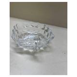 Cut Glass Nappy Dish with Handle Glows with Magnesium under UV 365nm
