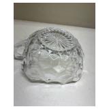 Cut Glass Nappy Dish with Handle Glows with Magnesium under UV 365nm