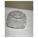 Cut Glass Nappy Dish with Handle Glows with Magnesium under UV 365nm