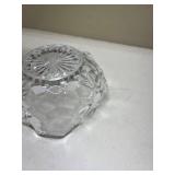 Cut Glass Nappy Dish with Handle Glows with Magnesium under UV 365nm