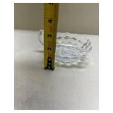 Cut Glass Nappy Dish with Handle Glows with Magnesium under UV 365nm