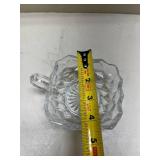 Cut Glass Nappy Dish with Handle Glows with Magnesium under UV 365nm
