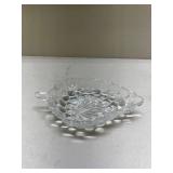 Crystal Glass Leaf Shaped Candy Dish