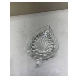 Crystal Glass Leaf Shaped Candy Dish