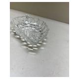 Crystal Glass Leaf Shaped Candy Dish