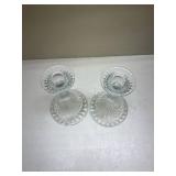 Crystal Glass Candlestick Holders - Set of 2