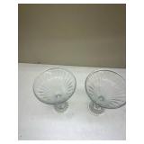 Crystal Glass Candlestick Holders - Set of 2