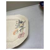 Floral Hand-Painted Ceramic Serving Platter