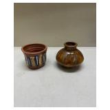 Handcrafted Pottery Set - Decorative Cup and Vase