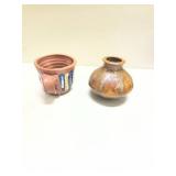 Handcrafted Pottery Set - Decorative Cup and Vase