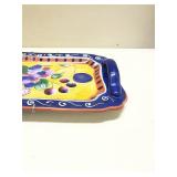 Hand-Painted Fruit Design Ceramic Serving Tray