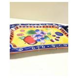 Hand-Painted Fruit Design Ceramic Serving Tray