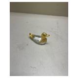 Crystal Duck Figurine with Gold Accents