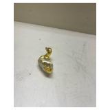 Crystal Duck Figurine with Gold Accents