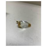 Crystal Duck Figurine with Gold Accents