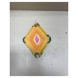 Decorative Yellow Woven Trinket Box