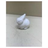 White Ceramic Bunny Figurine Heavy Best as Paperweight