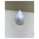 White Ceramic Bunny Figurine Heavy Best as Paperweight