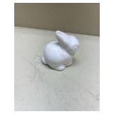 White Ceramic Bunny Figurine Heavy Best as Paperweight