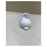 White Ceramic Bunny Figurine Heavy Best as Paperweight