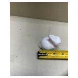 White Ceramic Bunny Figurine Heavy Best as Paperweight