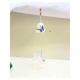 Decorative Ceramic Wind Chime with Blue Floral Design