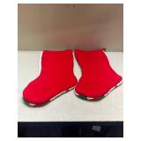 Poinsettia Print Quilted Christmas Stockings