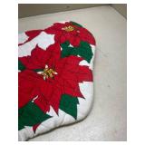 Poinsettia Print Quilted Christmas Stockings