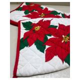 Poinsettia Print Quilted Christmas Stockings