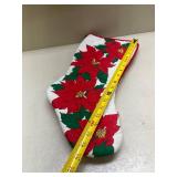 Poinsettia Print Quilted Christmas Stockings
