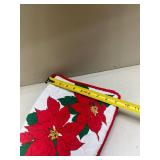 Poinsettia Print Quilted Christmas Stockings