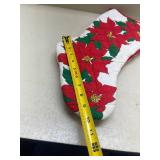 Poinsettia Print Quilted Christmas Stockings