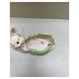 Ceramic Bunny Lettuce Leaf Planter