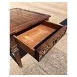 Traditional Wooden Side Table with Carved Detail