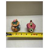 Decorative Ceramic Teapot Set - Basket and Apple Design