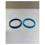 Blue Plastic Bangle Bracelets Set
