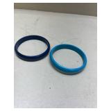Blue Plastic Bangle Bracelets Set